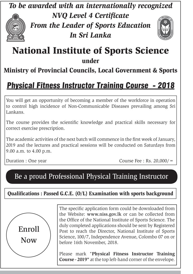 Physical Fitness Instructor Training Course - National Institute of Sports Science